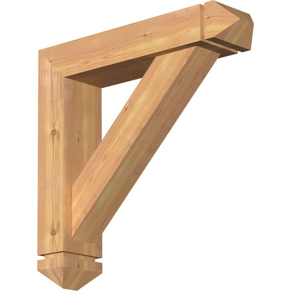 Ekena Millwork Traditional Arts and Crafts Smooth Bracket w/ Offset Brace, Western Red Cedar, 5 1/2"W x 24"D x 24"H BKT0604X24X24TRA03SWR - main